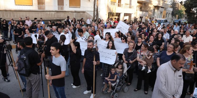 اتحاد الشبيبة السريانية التقدمية ينظم مسيرة تضامن مع ضحايا تفجير كنيسة مار الياس